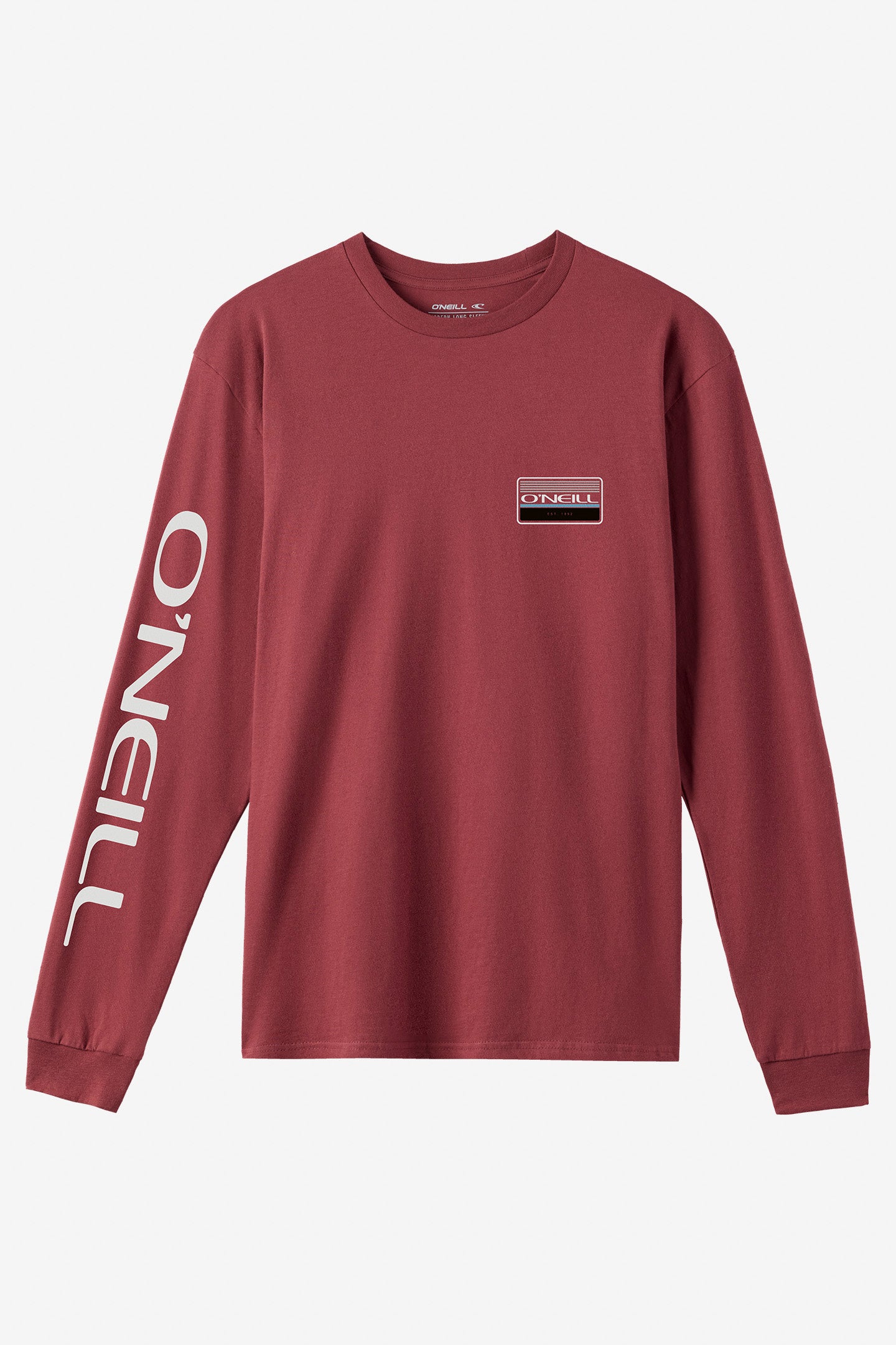Banner Long Sleeve Standard Fit Long Sleeve Tee - Oxblood Red | O