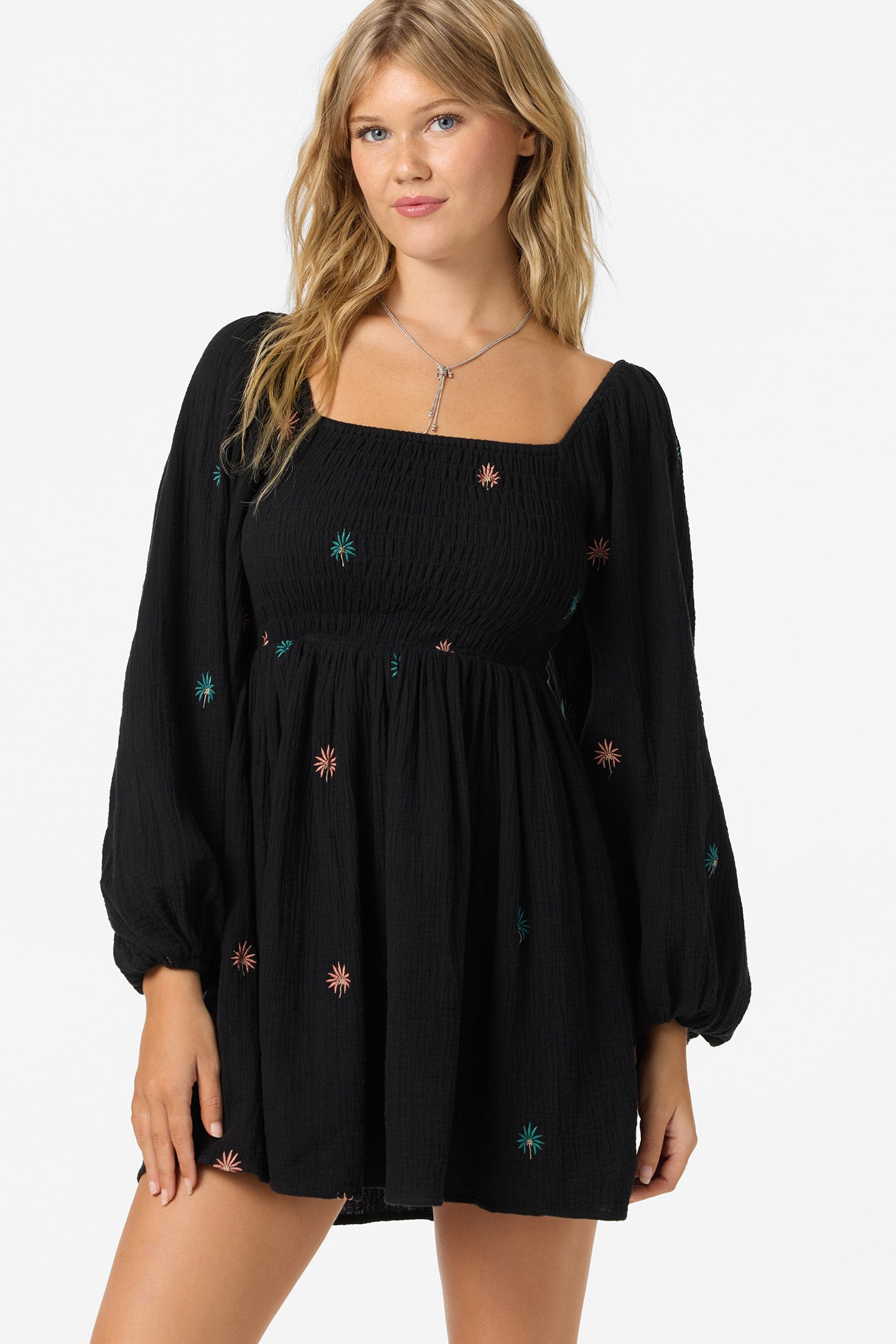 Gracyn Palm Short Dress - Black | O'Neill