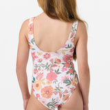 Girl's Camellia Floral Twisted One-Piece