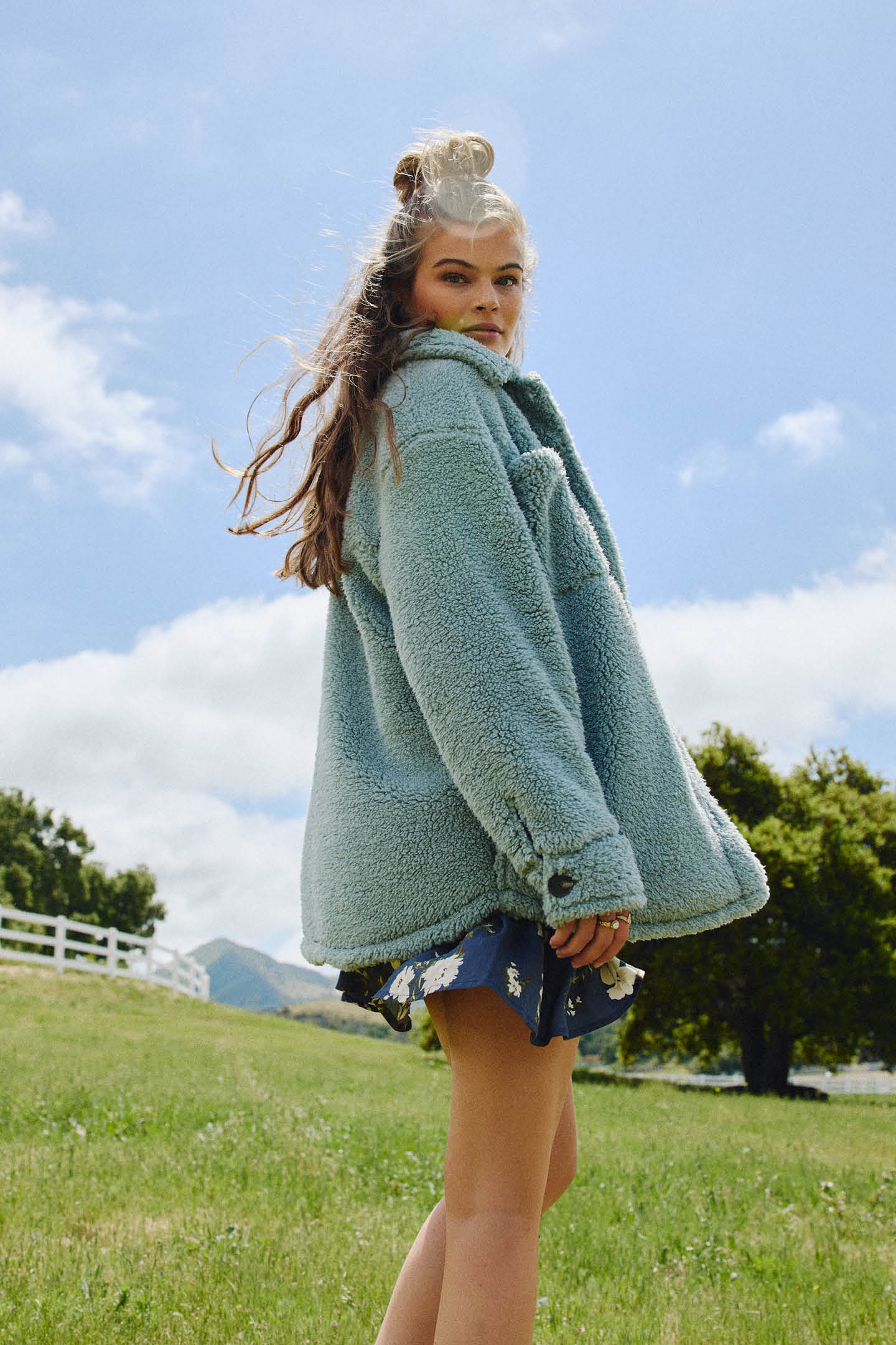 Heath High Pile Oversized Fleece Jacket - Silver Blue | O'Neill