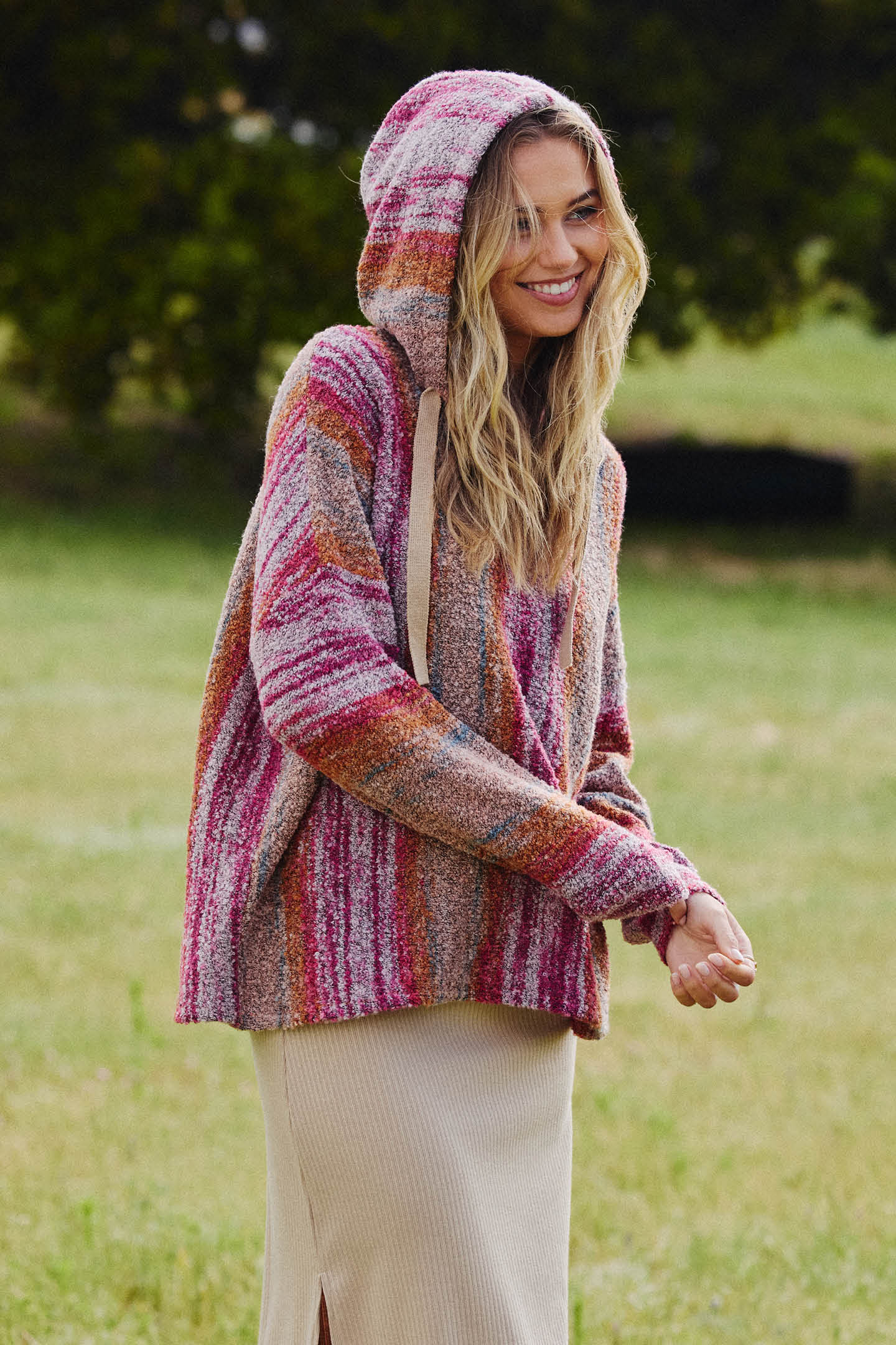 JETTIE OMBRE HOODED SWEATER