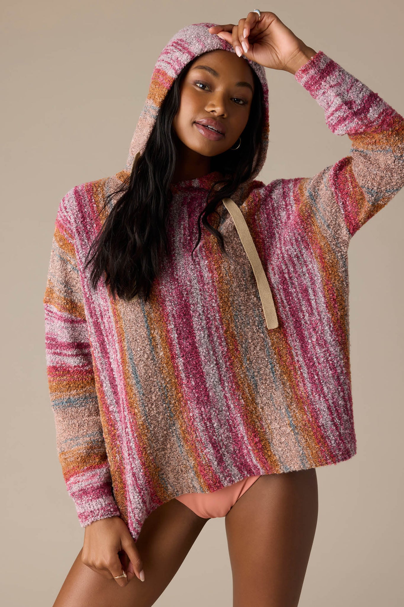 JETTIE OMBRE HOODED SWEATER