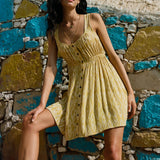 Korie Isabella Ikat Button Front Mini Dress