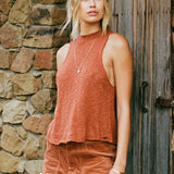 Kinslie Slub Mock Neck Sweater Tank Top