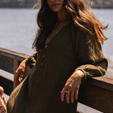 Krysten Crinkle Double Gauze Tunic Swim Cover-Up