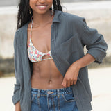 Leni Crinkle Double Gauze Button Down Shirt