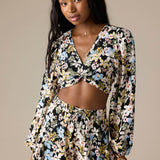 Livvie Camden Floral Long Sleeve Crop Top