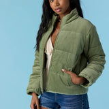 Novah Corduroy Quilted Zip Jacket