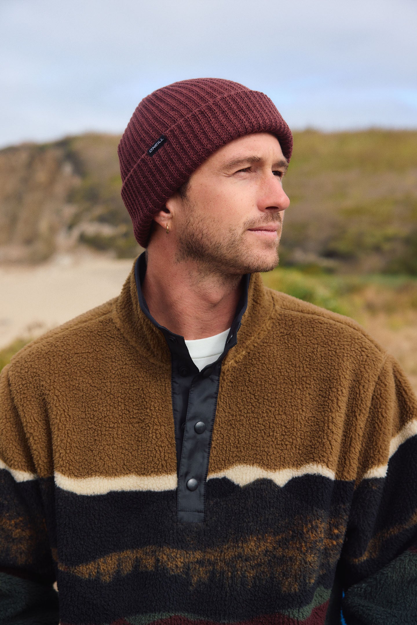 Crestline Hi Pile Half Snap Jacket - Dark Khaki | O'Neill