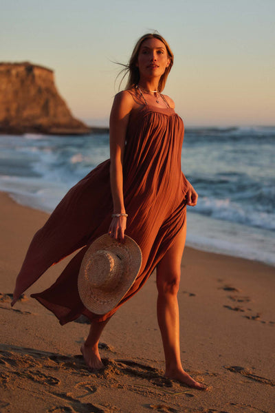 brown beach dress Summer Loose Fit Maxi with Pockets | Boho Sleeveless Dress in White - Women's Boho Fashion A-line Brilliant Summer New 2024 Womens Bohemian Spaghetti Strap Smocked Tiered Beach Sun Dresses Sleeveless Solid Maxi Dress Long Brown XL Plus Size Clearance Dresses under $8 Brown Vacation Dresses