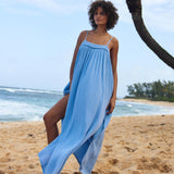 Saltwater Solids Sai Maxi Cover-Up Dress - Blue Glass | O'Neill