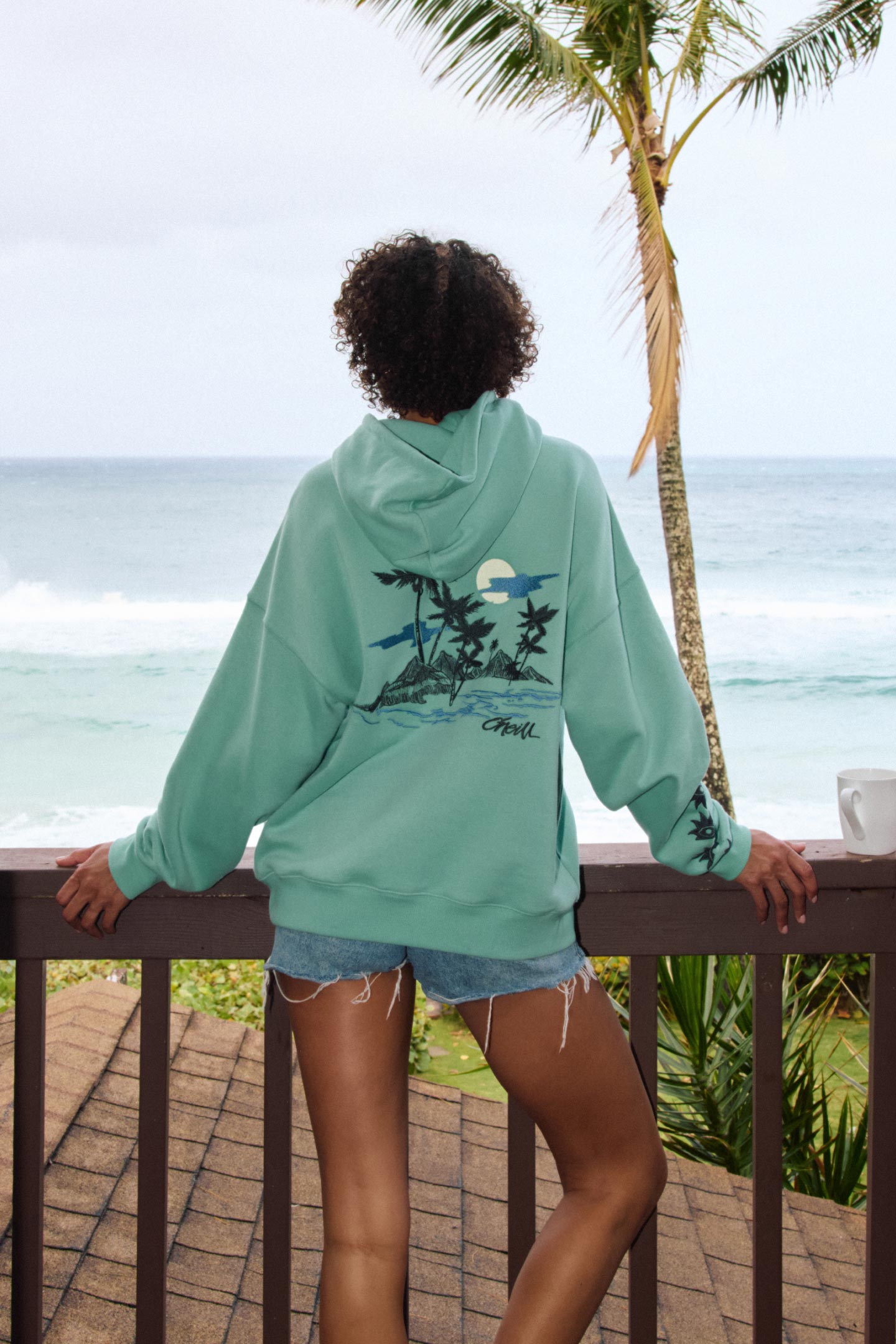 Tropic Melt Oversized Hoodie Pullover Fleece - Green | O'Neill