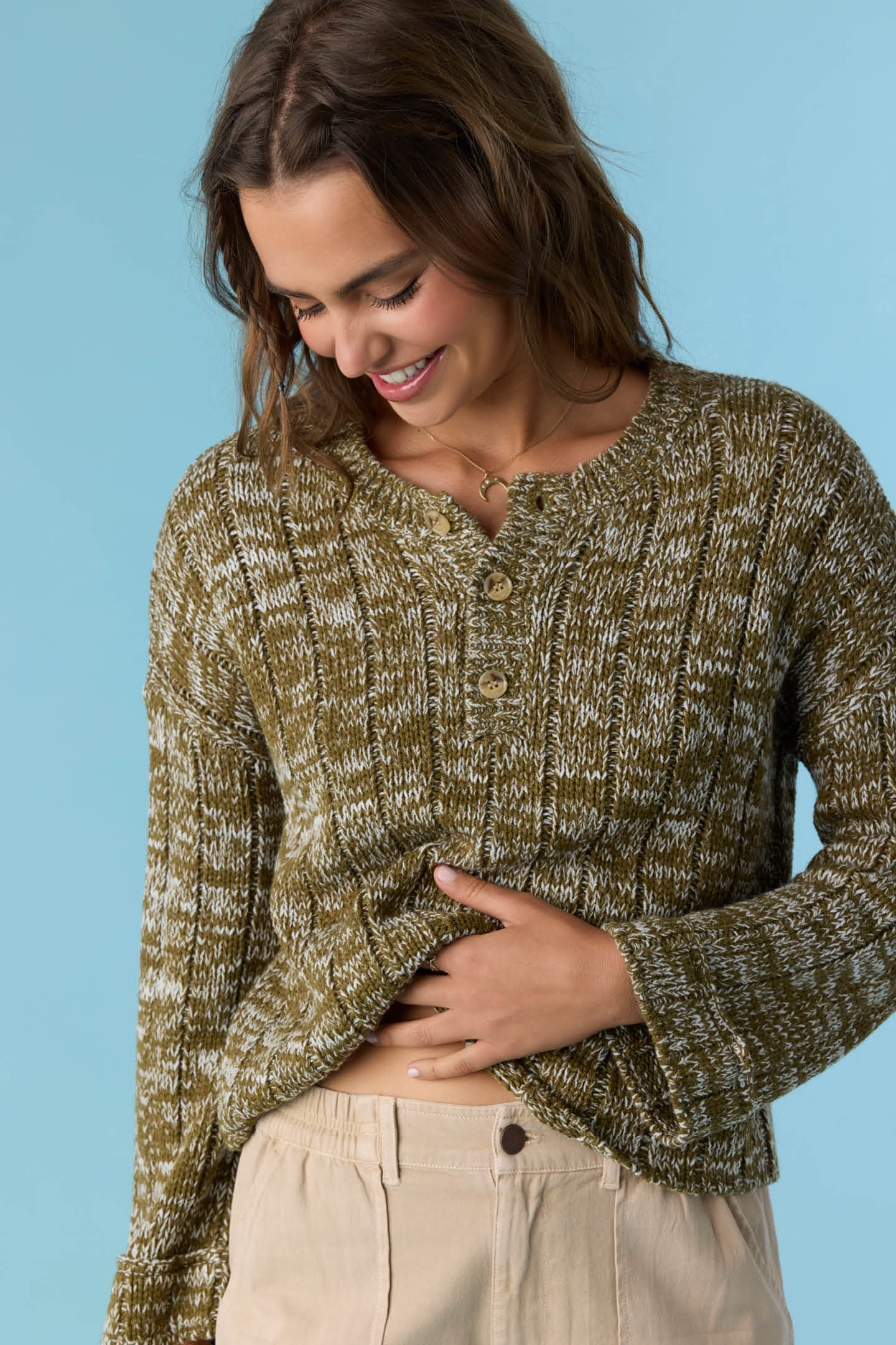 Oceanfront Long Sleeve Sweater - Military Olive | O'Neill
