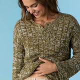 Oceanfront Henley Long Sleeve Sweater