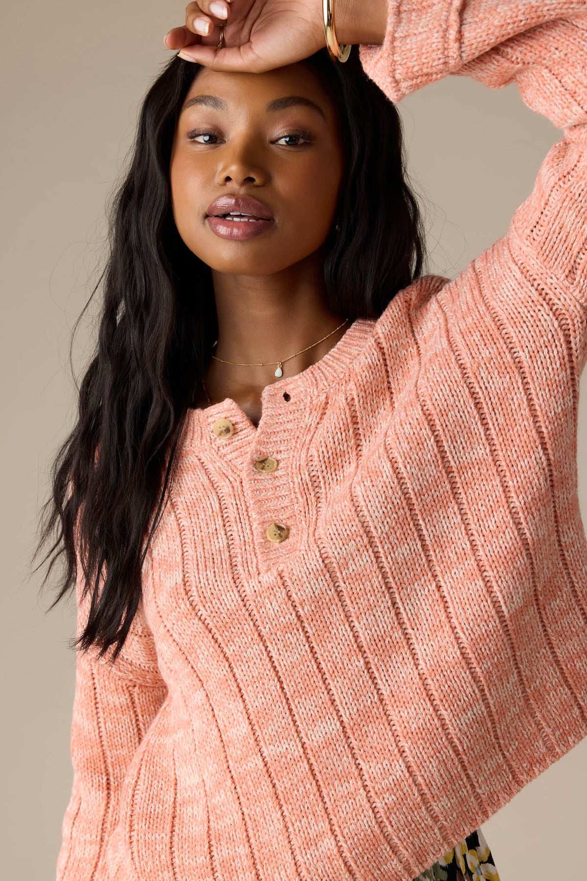 Oceanfront Long Sleeve Sweater - Canyon Clay | O