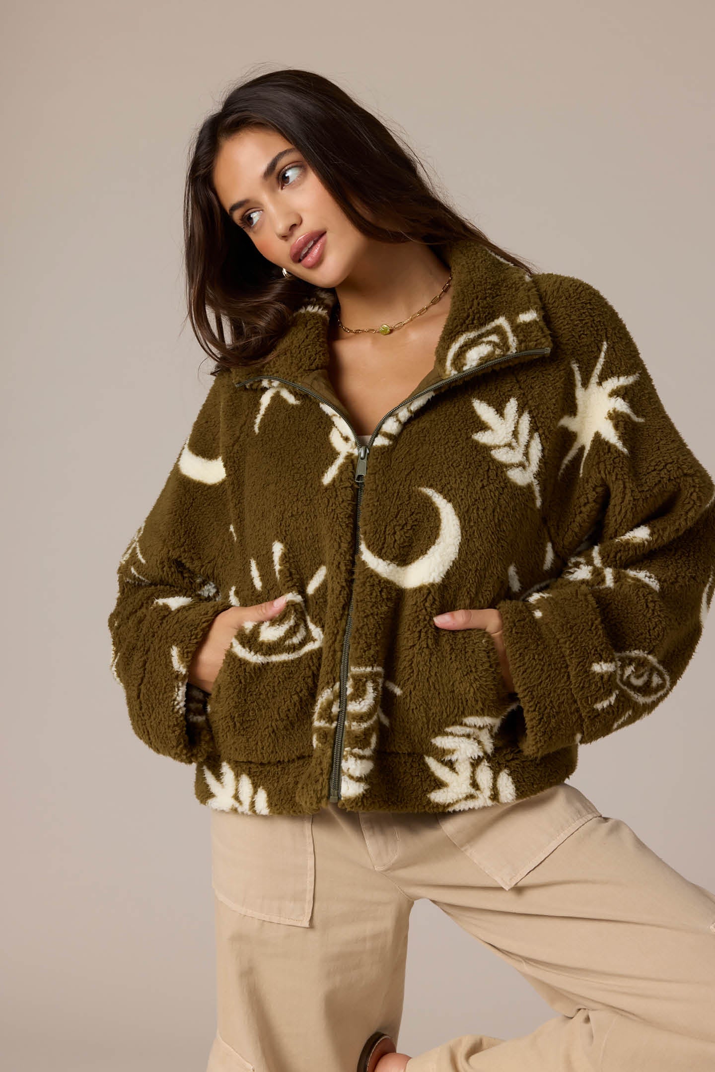 RORI HIGH PILE FLEECE CROPPED JACKET