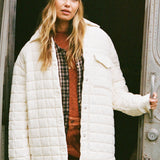 Rya Quilted Oversized Fit Snap Front Jacket