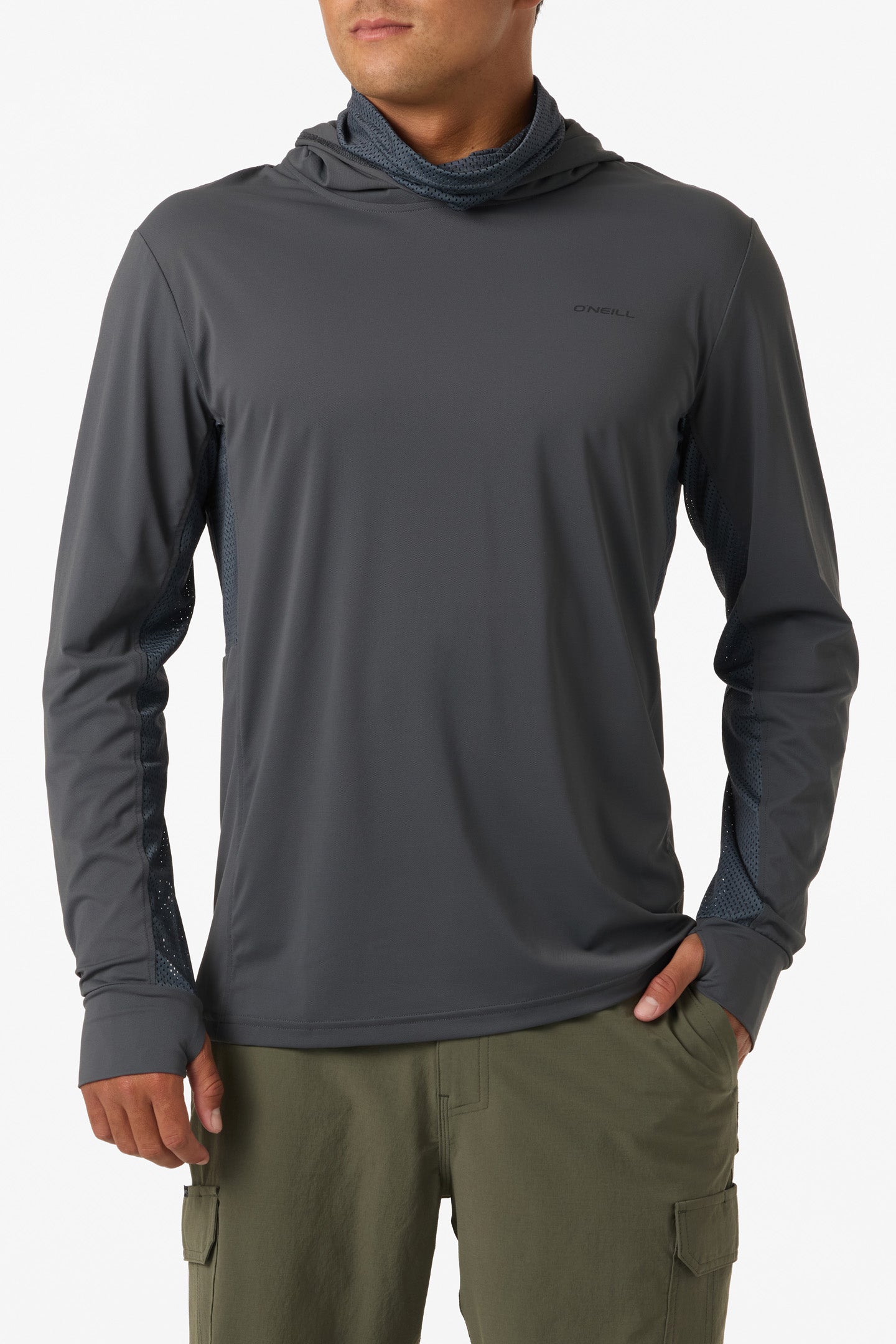 TRVLR Upf Elevated Hooded Ls Long Sleeve Upf - Dark Shadow | O'Neill