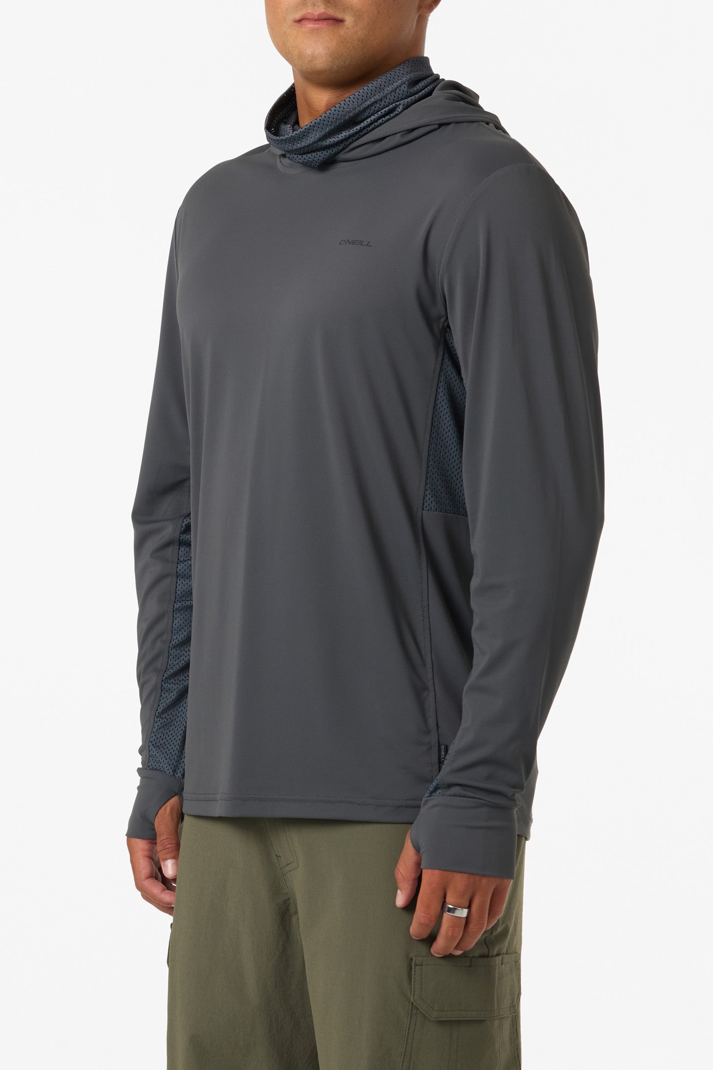 TRVLR UPF Elevated Hooded Long Sleeve Pullover - Dark Shadow | O'Neill