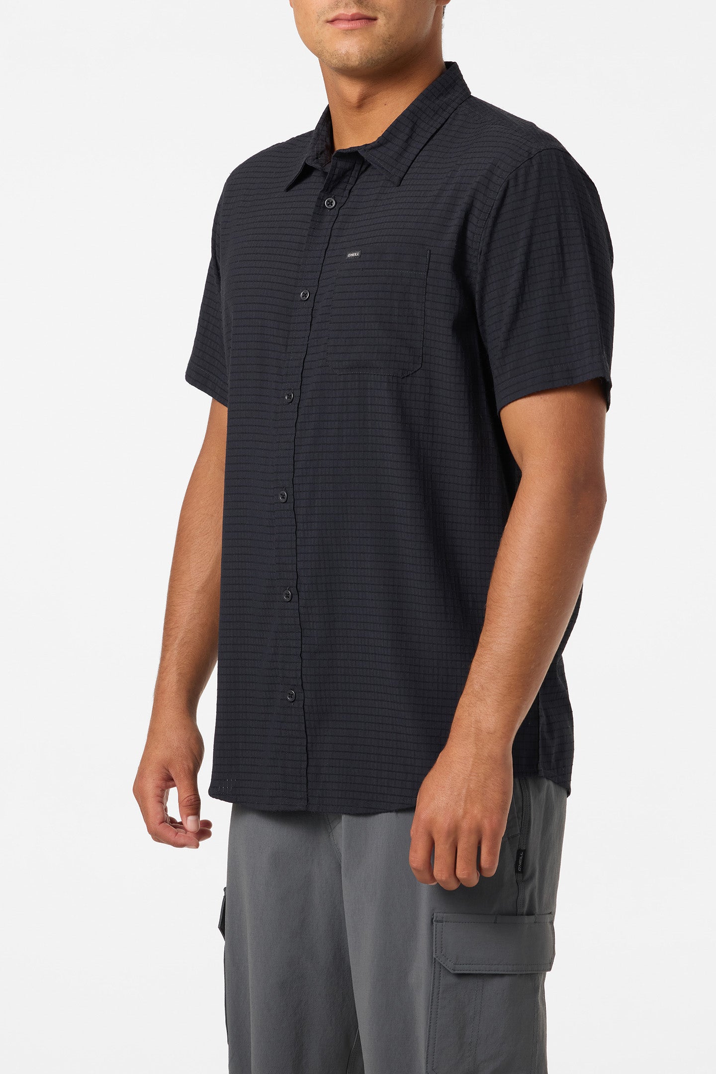 TRVLR Perforated Standard Woven Shirt Standard Fit Shirt - Black
