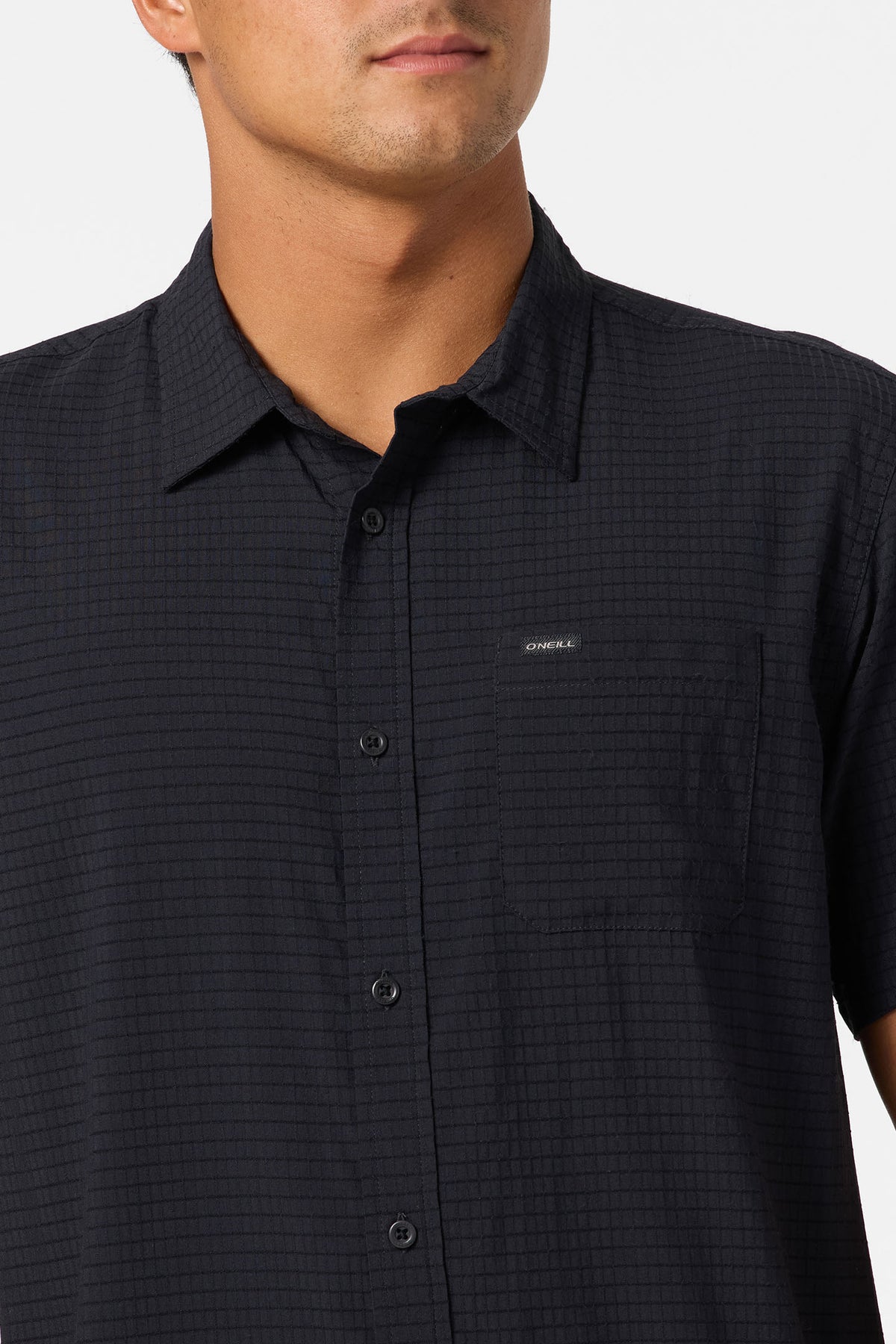 TRVLR Perforated Standard Woven Shirt Standard Fit Shirt - Black 
