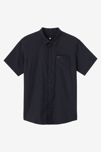 TRVLR Perforated Standard Woven Shirt Standard Fit Shirt - Black
