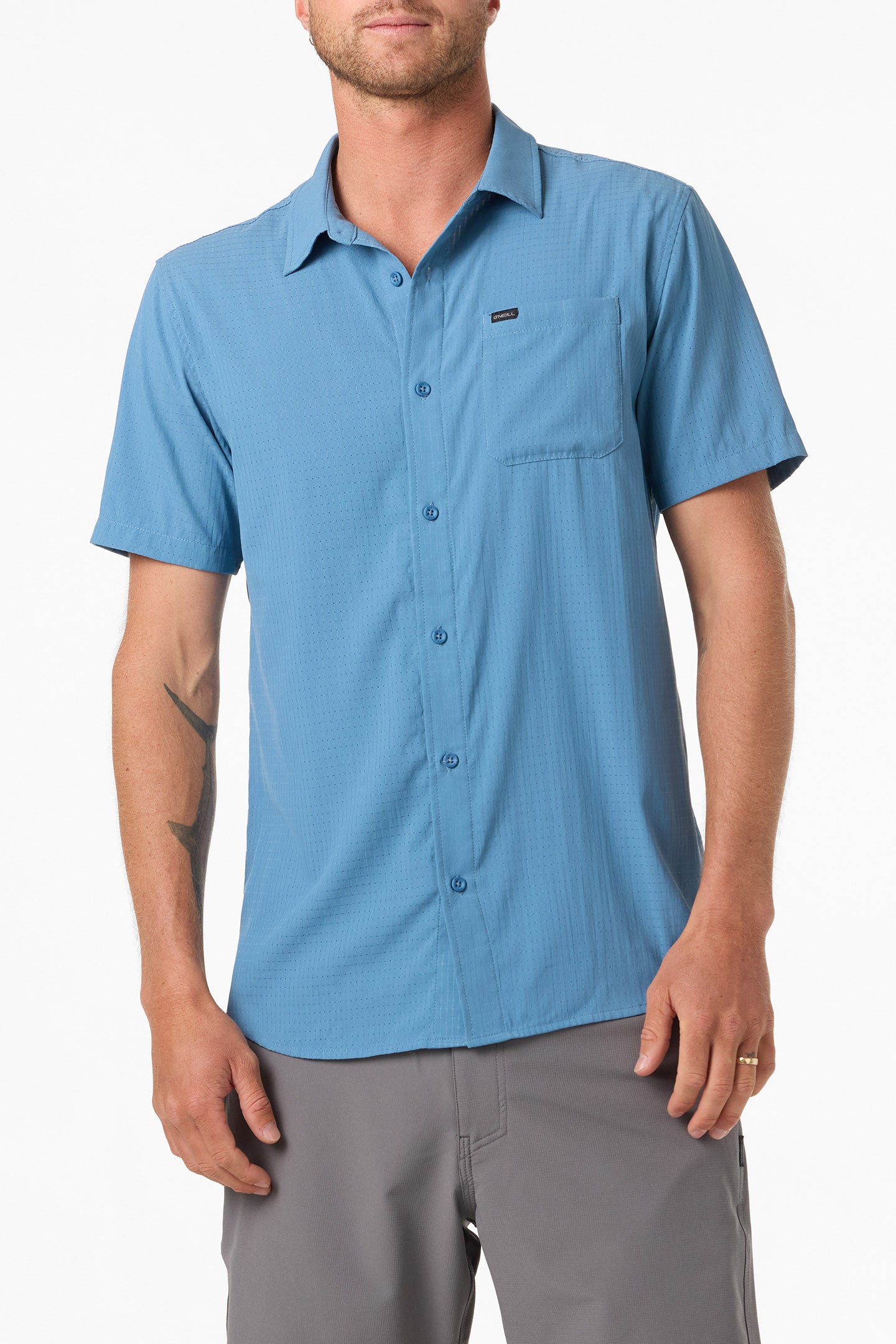 TRVLR Perforated Standard Woven Shirt Standard Fit Shirt