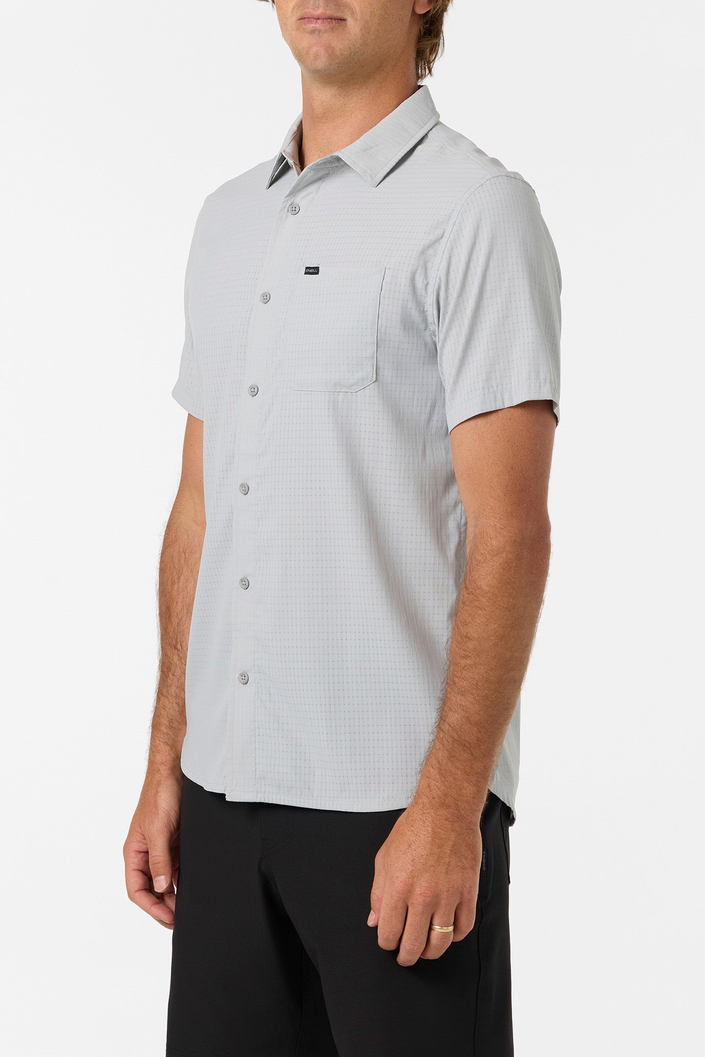 TRVLR Perforated Standard Woven Shirt Standard Fit Shirt - High
