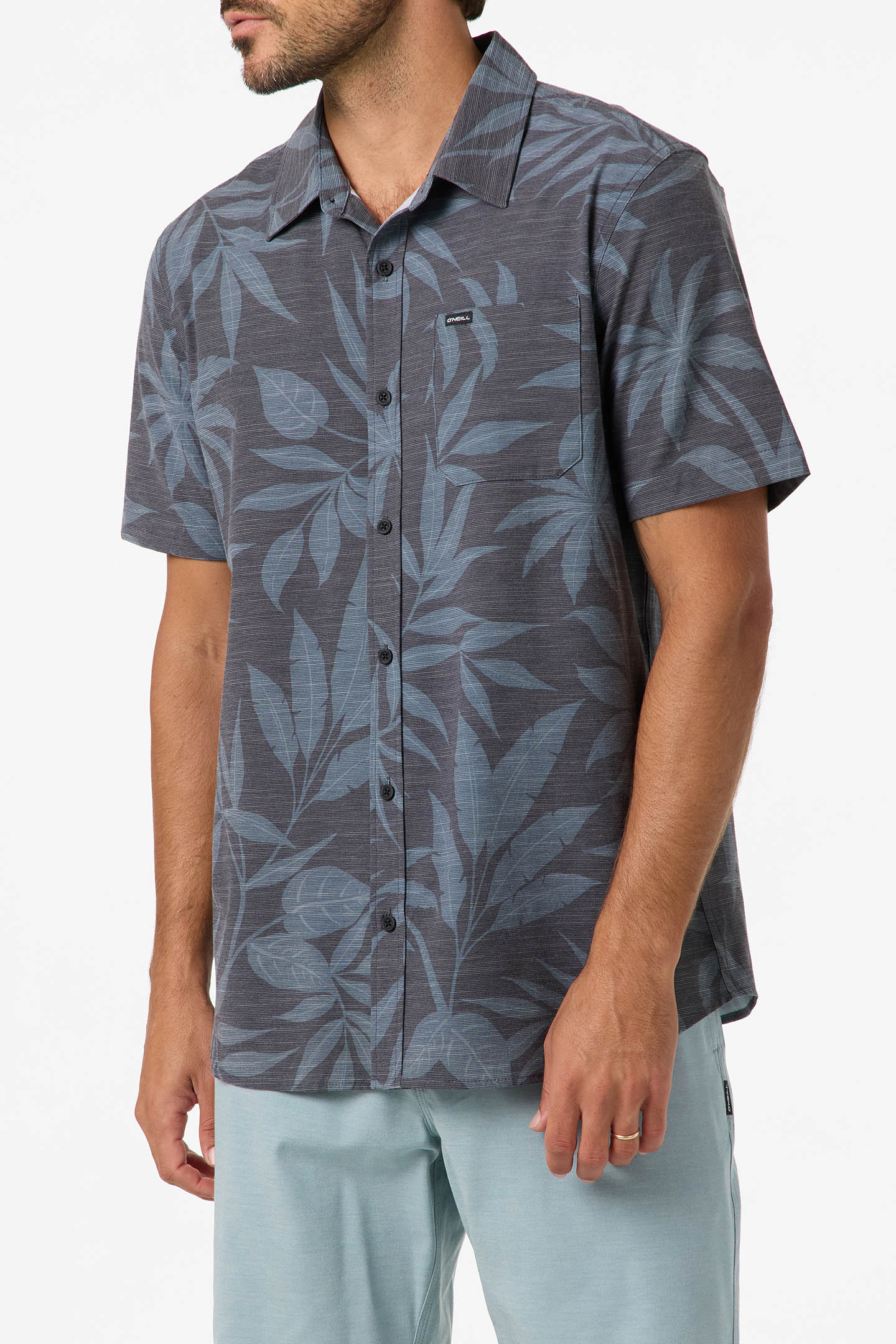O'Neill Men's UPF Slub Relaxed Fit Shirt, Black Size M