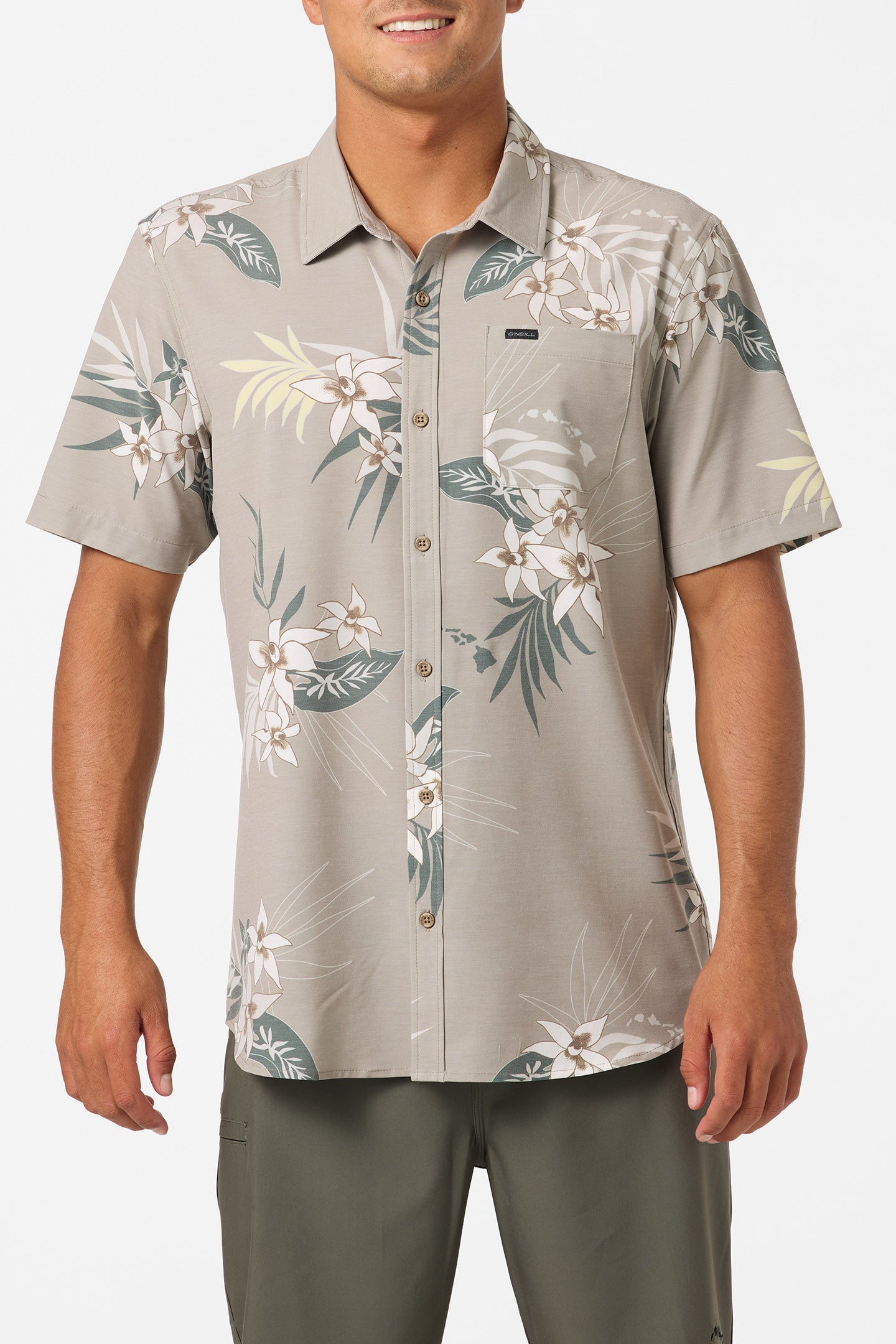TRVLR Upf Traverse Hawaii Shirt - Khaki | O'Neill