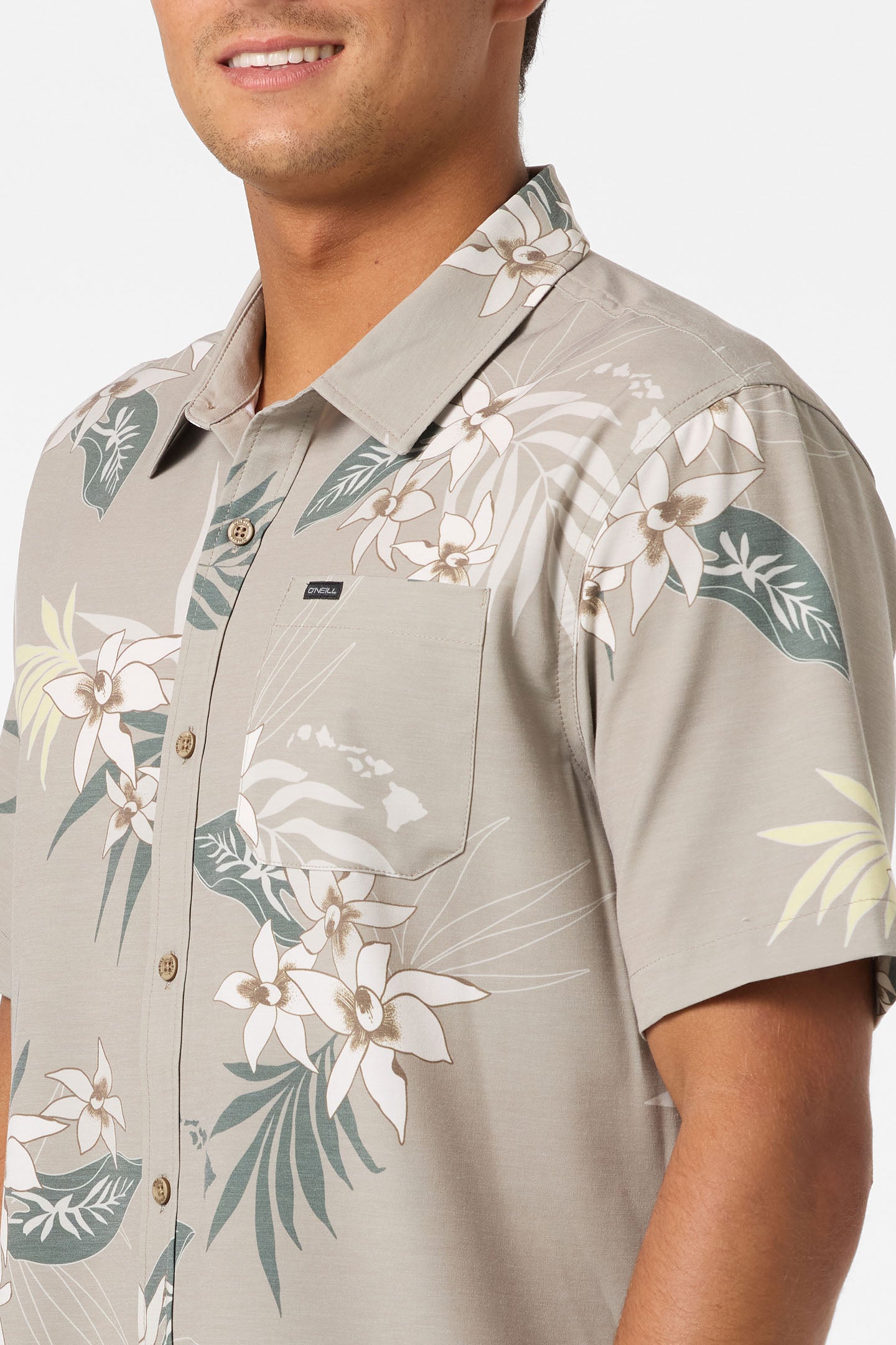 TRVLR Upf Traverse Hawaii Shirt - Khaki | O'Neill