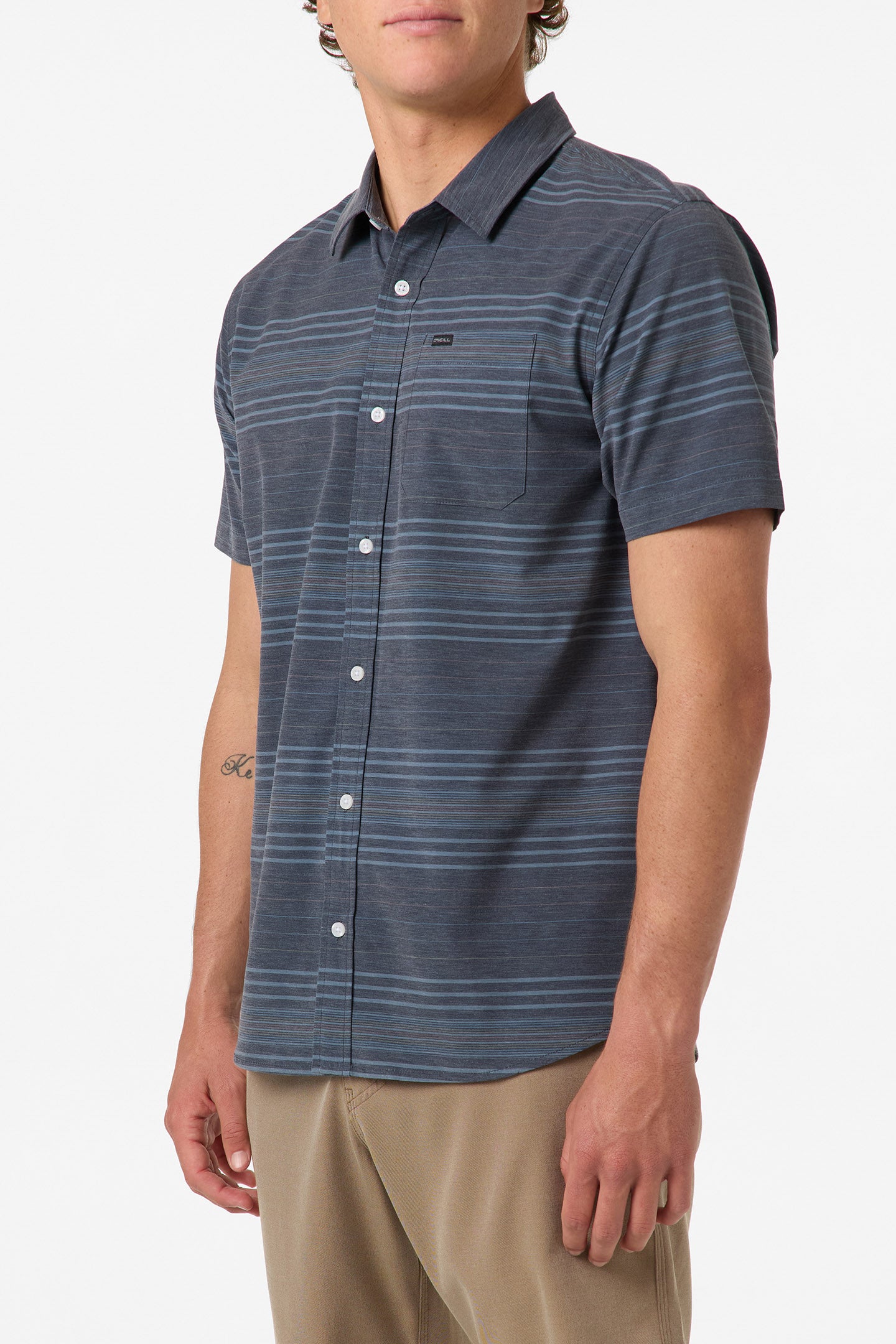 TRVLR Upf Traverse Stripe Standard Fit Shirt - Black | O'Neill