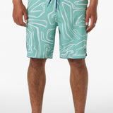 Hyperfreak Mysto Scallop 19" Boardshorts - Green | O'Neill