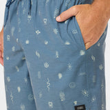 Hermosa Retro Elastic Waist 17" Swim Trunks