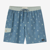 Hermosa Retro Elastic Waist 17" Swim Trunks