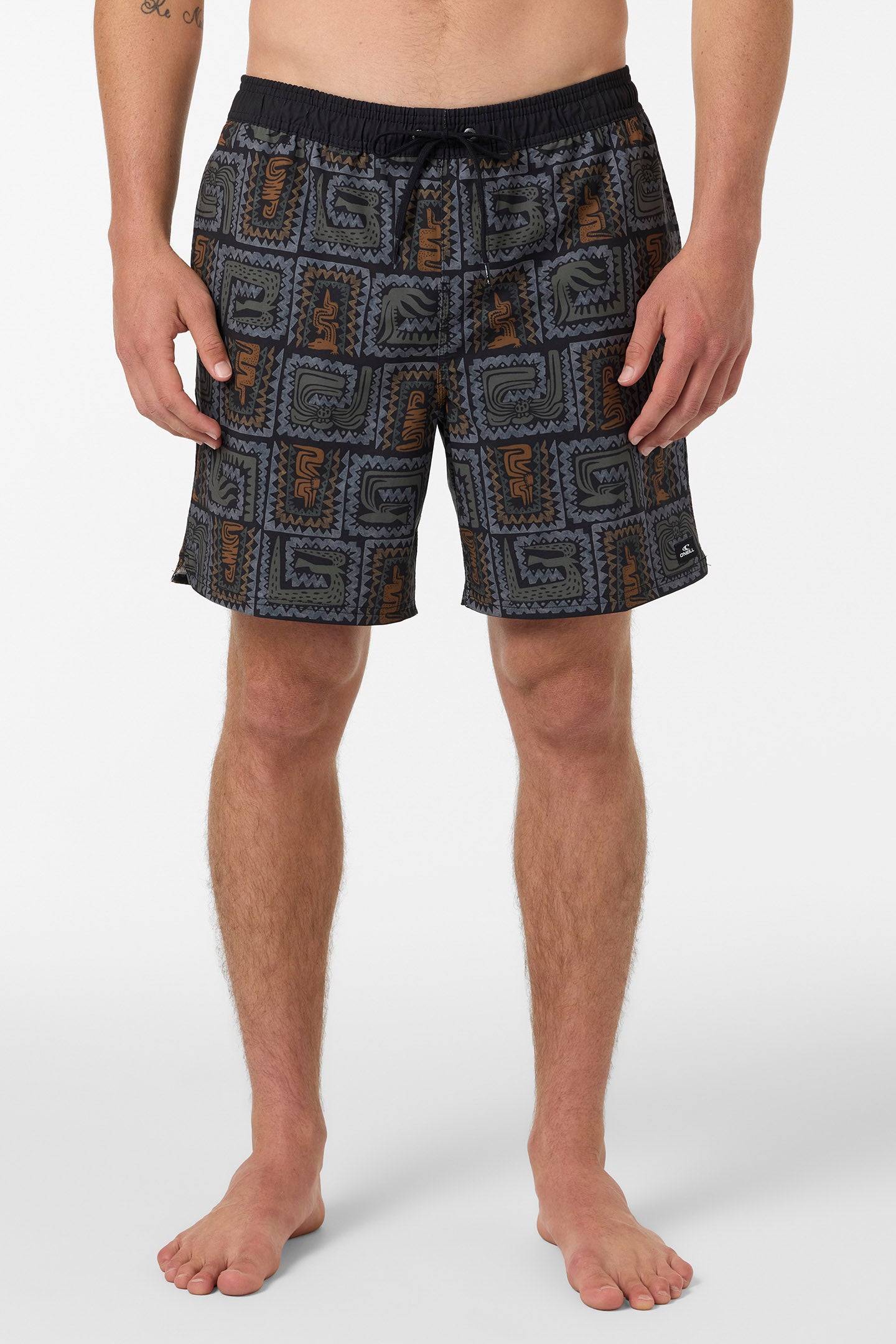 Hermosa Elastic Waist Lined 17" Swim Trunks - Black | O'Neill