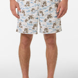 Hermosa Elastic Waist Lined 17" Swim Trunks - Cream | O'Neill