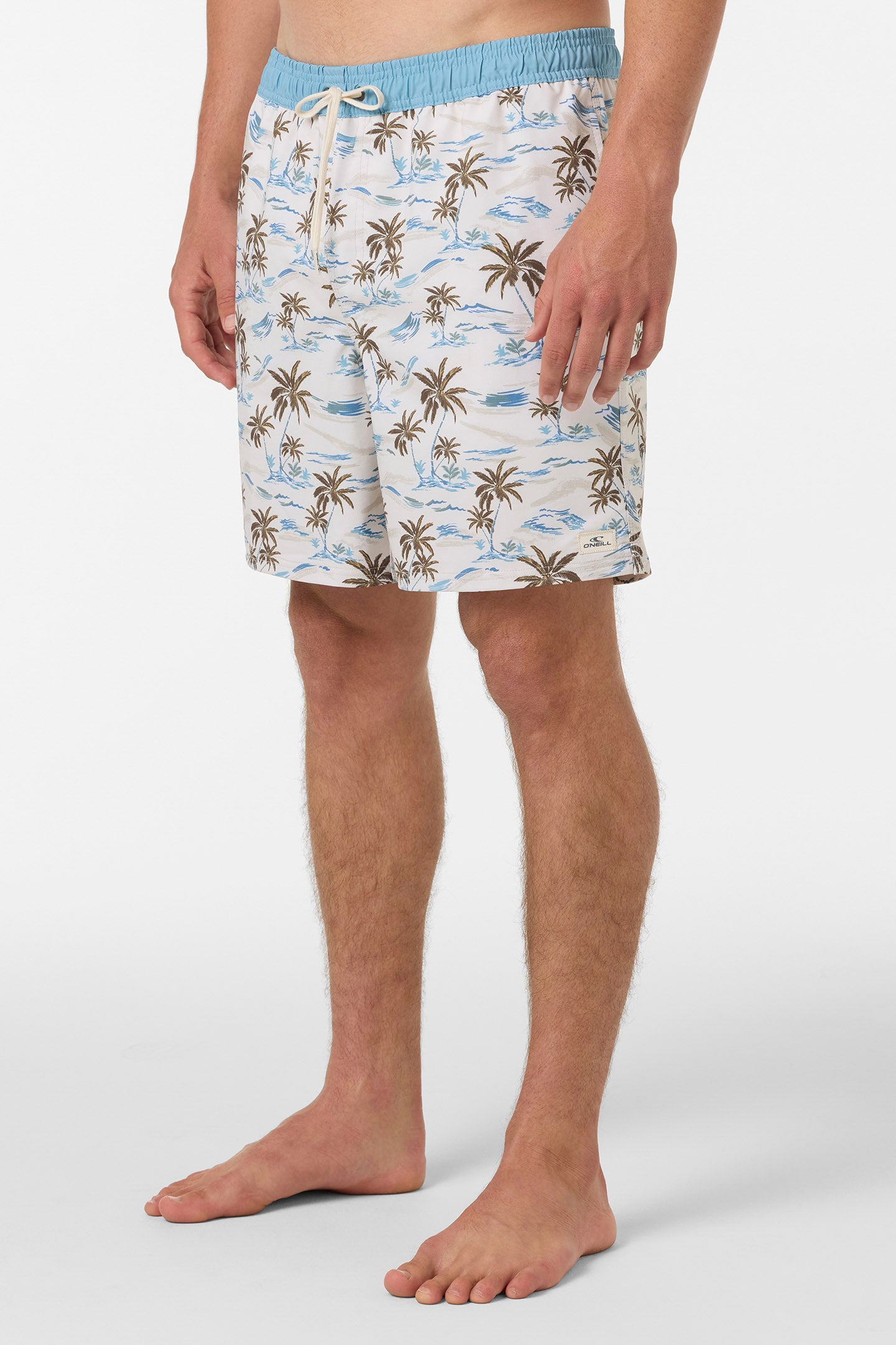 Hermosa Elastic Waist Lined 17" Swim Trunks - Cream | O'Neill