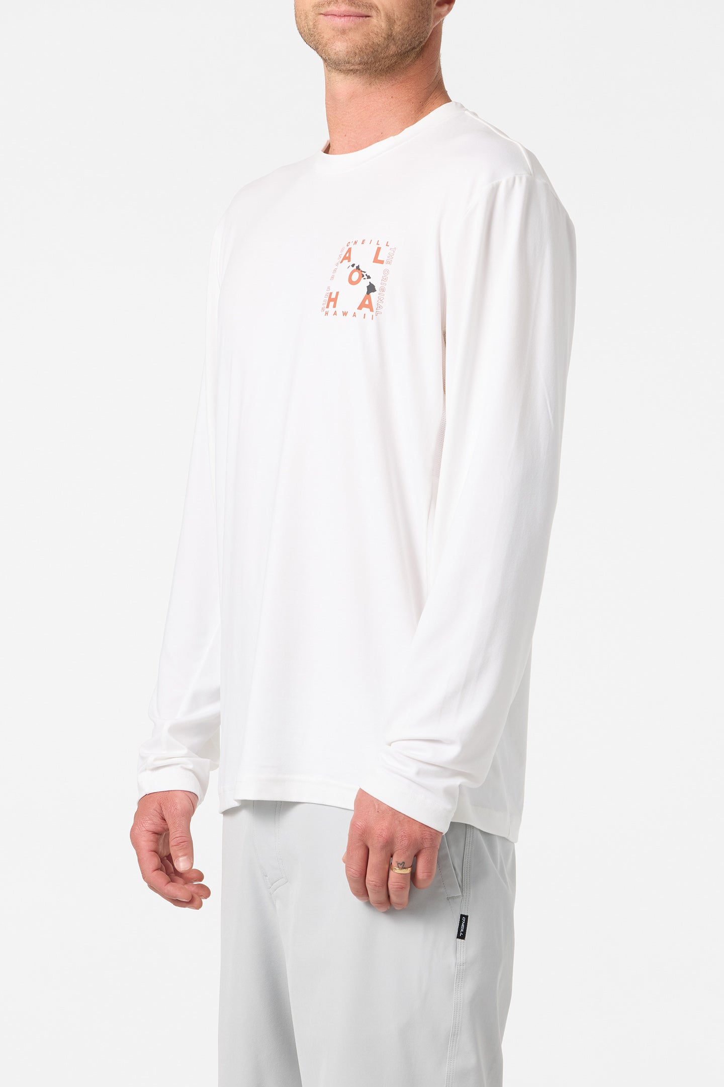 Hawaii Layout Upf Ls Shirt Long Sleeve Upf - White | O'Neill
