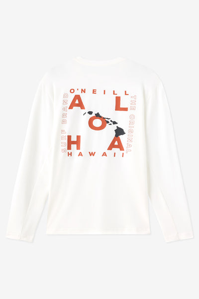 Hawaii Layout Upf Ls Shirt Long Sleeve Upf - White | O'Neill