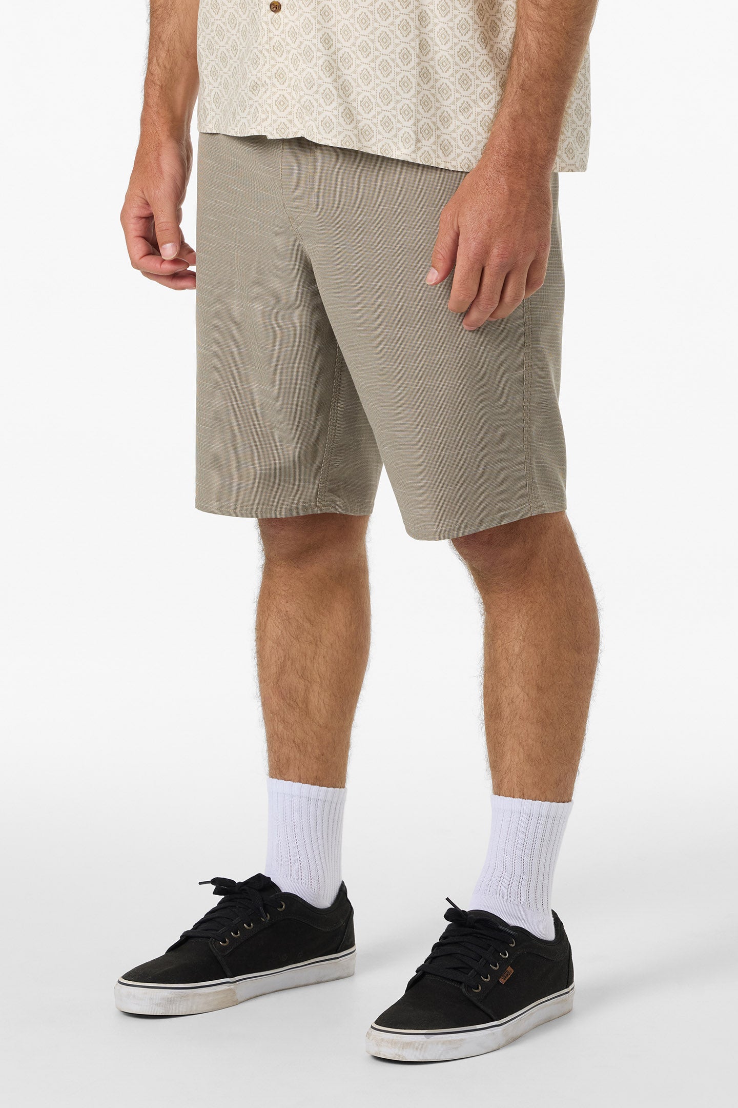 Portola Slub Check 20" Hybrid Shorts - Khaki | O'Neill