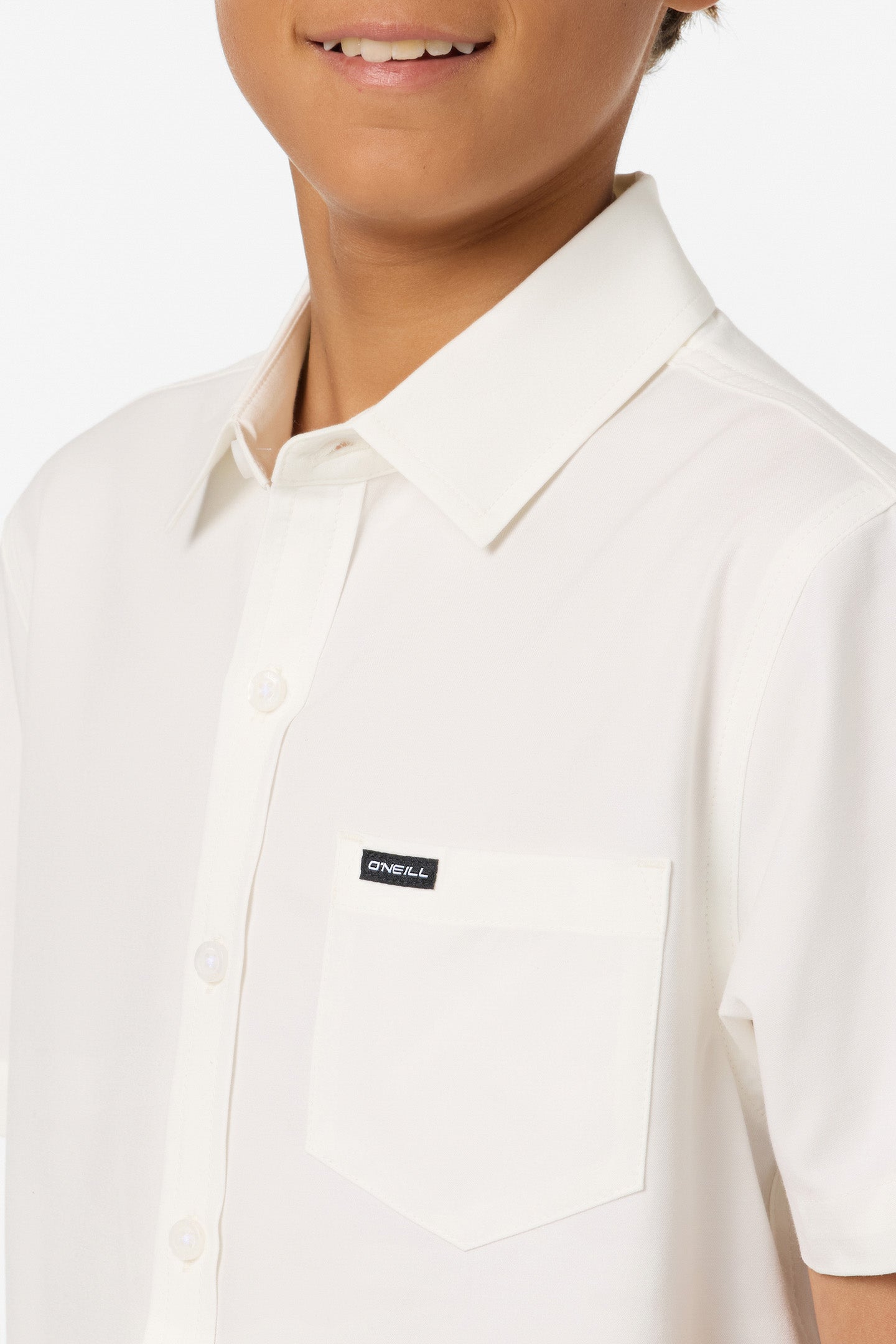 Boy's Light Check Standard Woven Shirt Button - White | O'Neill