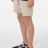 Boy's Reserve Light Check Elastic Waist 16" Hybrid Shorts