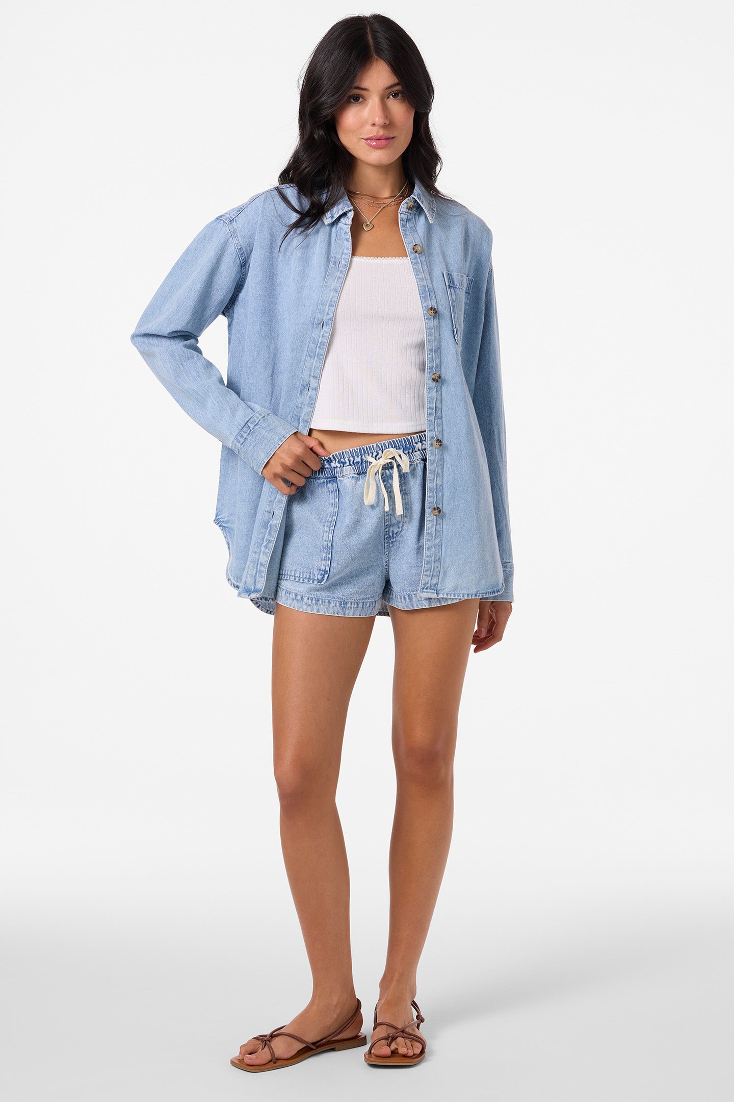 Sevie Denim Shacket Jacket - Check w/ Morgan - Drifter | O'Neill