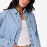 Sevie Denim Shacket Jacket - Check w/ Morgan - Drifter | O'Neill