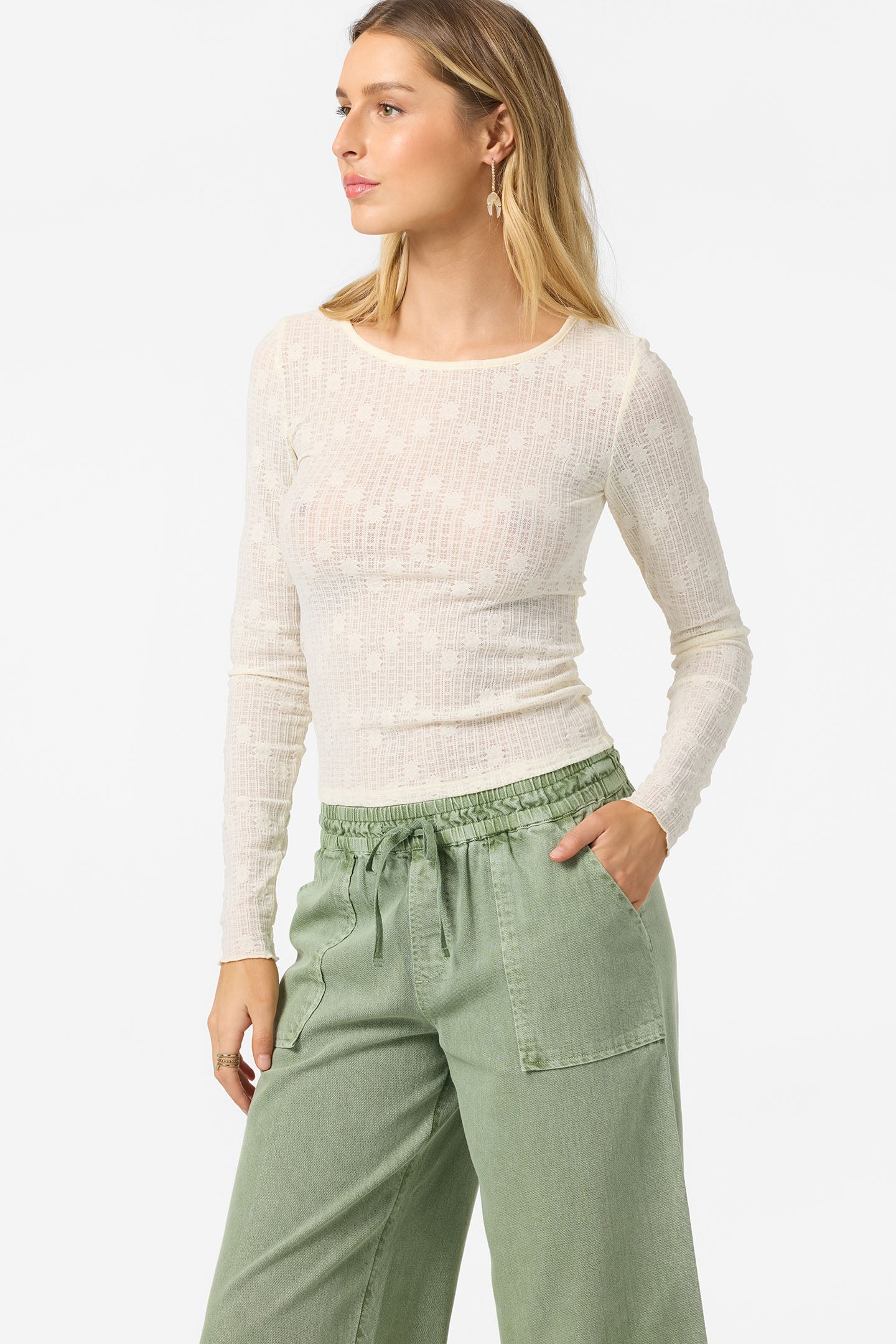 Marliz Lace Top Long Sleeve Top - Winter White | O'Neill