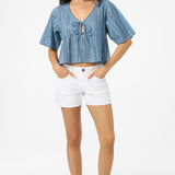 Loni Eyelet Top - Provincial Blue | O'Neill
