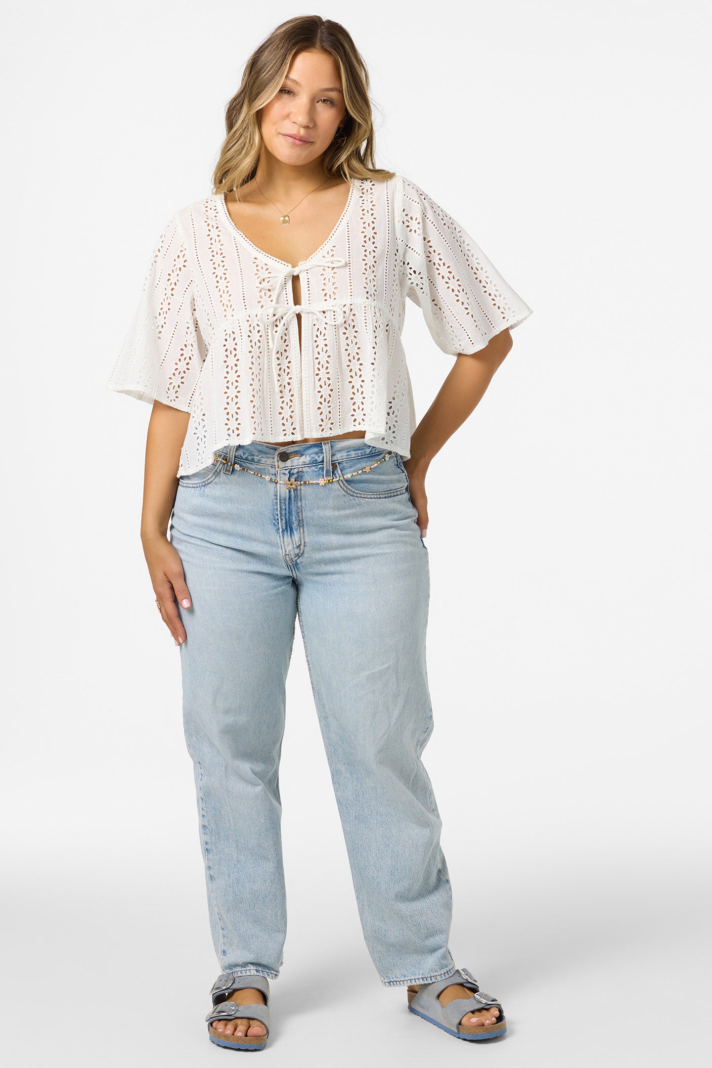 Loni Eyelet Top - White | O'Neill