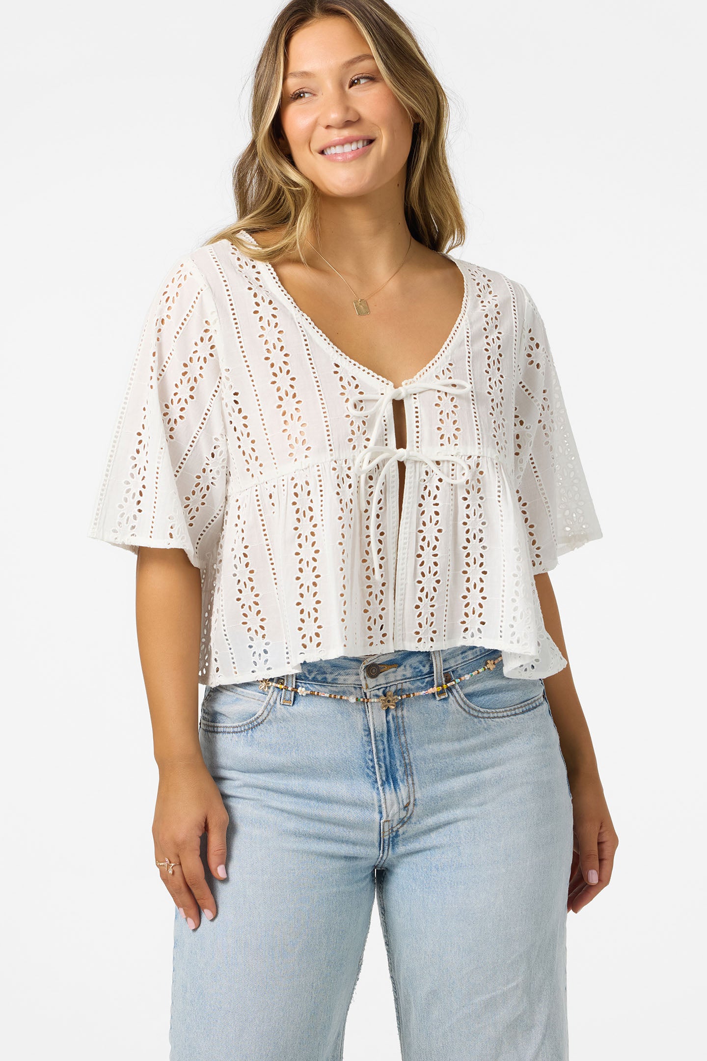 Loni Eyelet Top - White | O'Neill