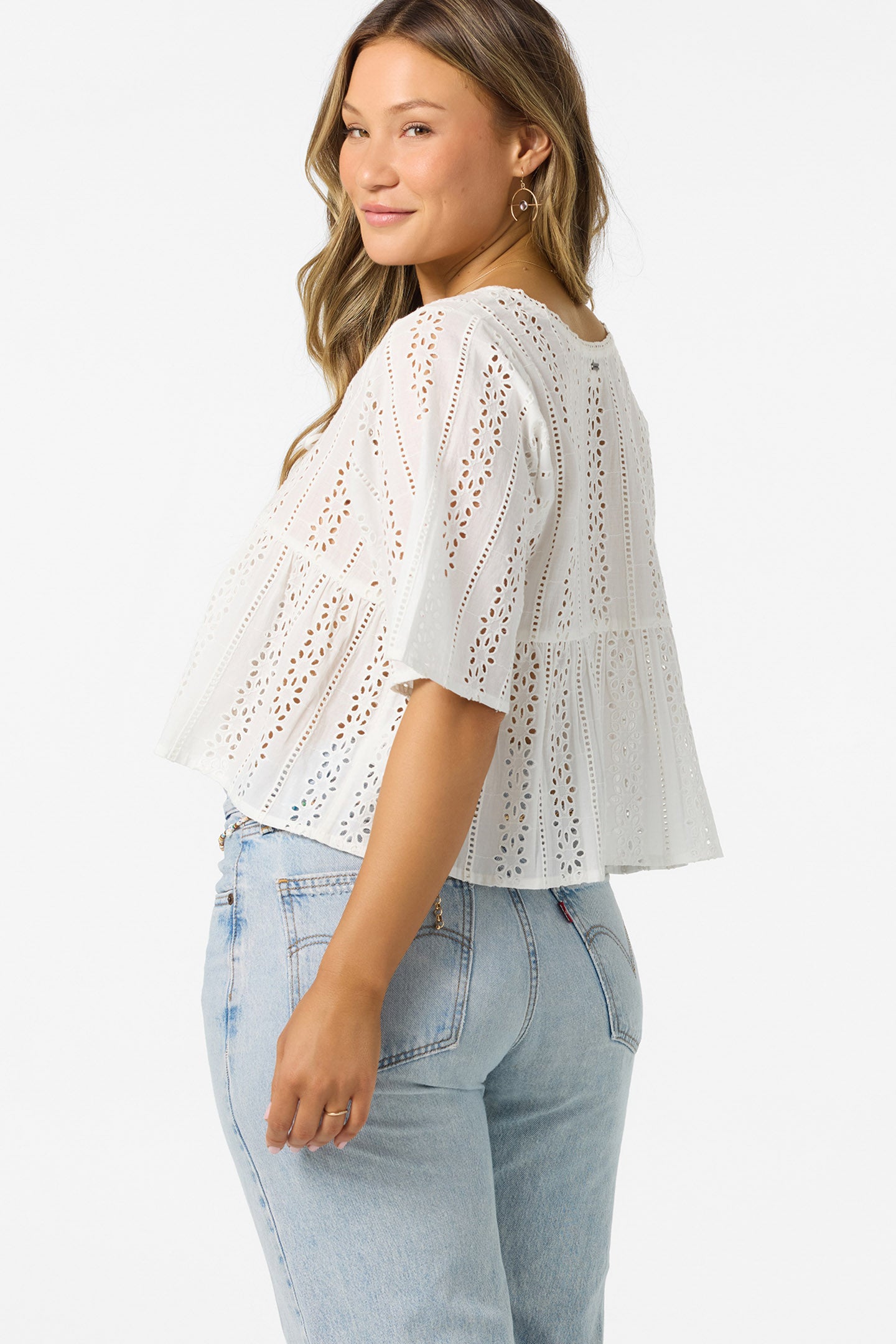 Loni Eyelet Top - White | O'Neill